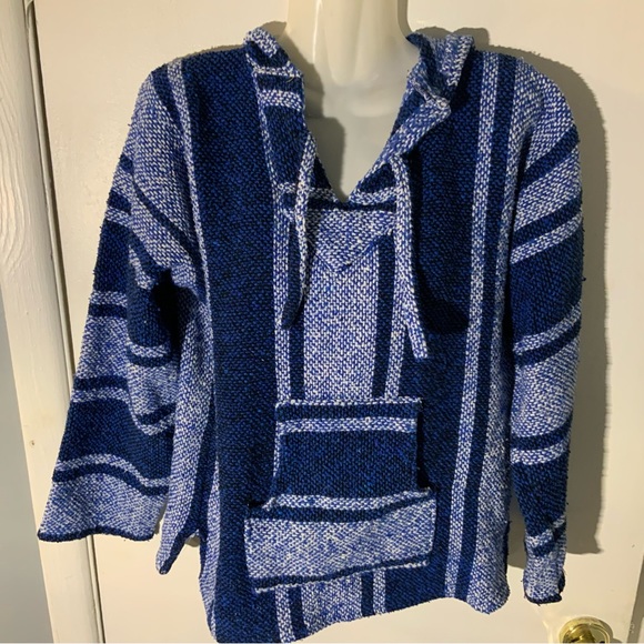 BLUE BAJA JERGA HOODIE SWEATSHIRT PULLOVER - Picture 8 of 9